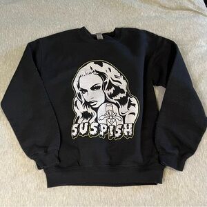 Gildan Black Crew Neck Sweater with Suspish Design